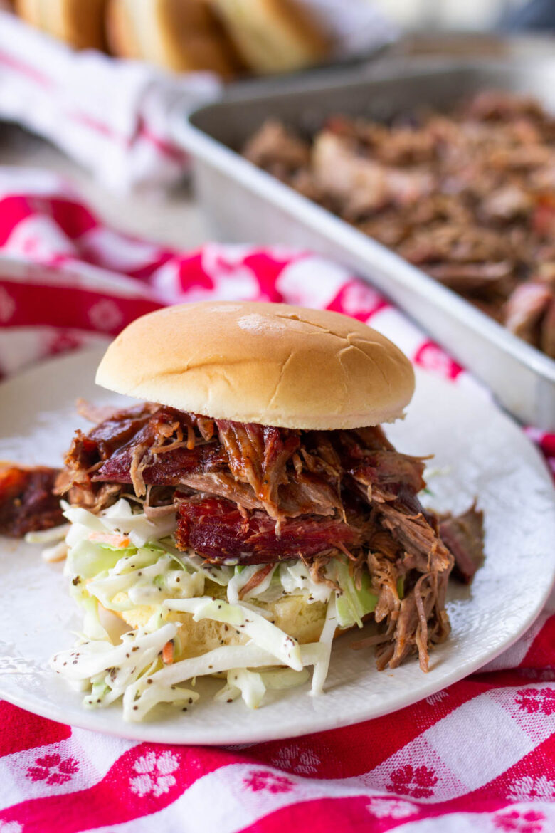 pulled pork sandwich cooked in oven