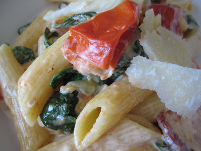 Penne with Sun Dried Tomatoes and Arugula