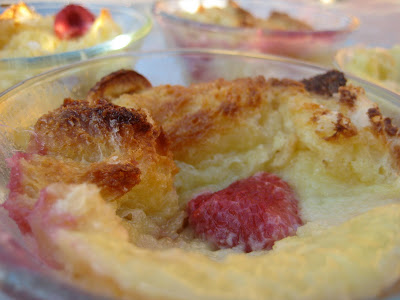 White Chocolate Bread Pudding with Chocolate Sauce