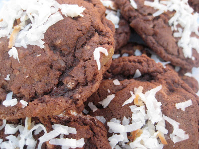 Double Chocolate Coconut M&M Cookies