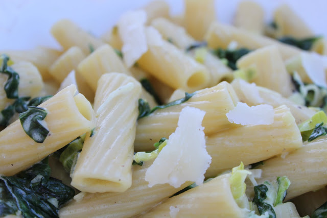 Pasta with Creamed Leek and Spinach