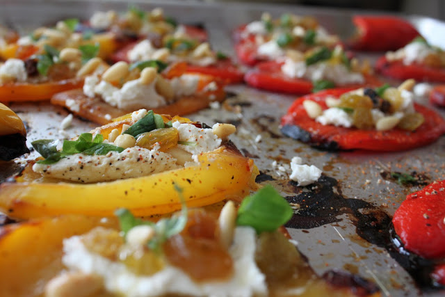 Roasted Pepper and Goat Cheese appetizer