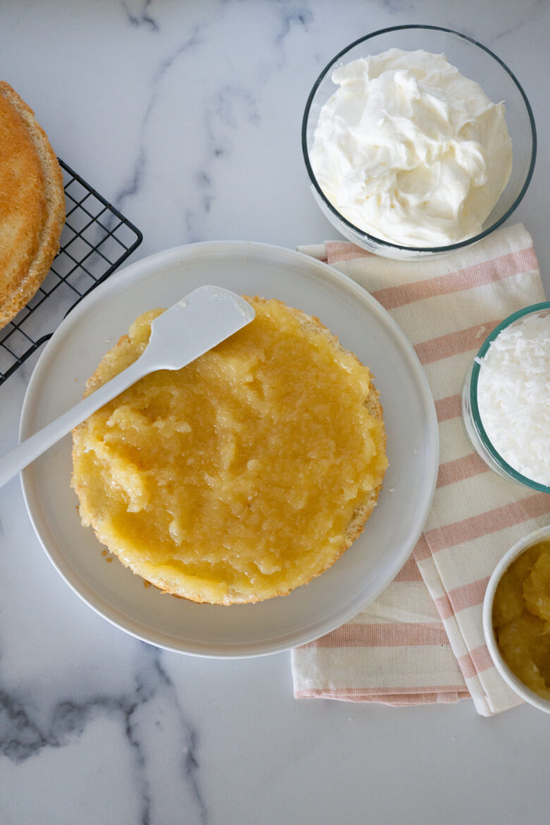 Step by step coconut pineapple cake