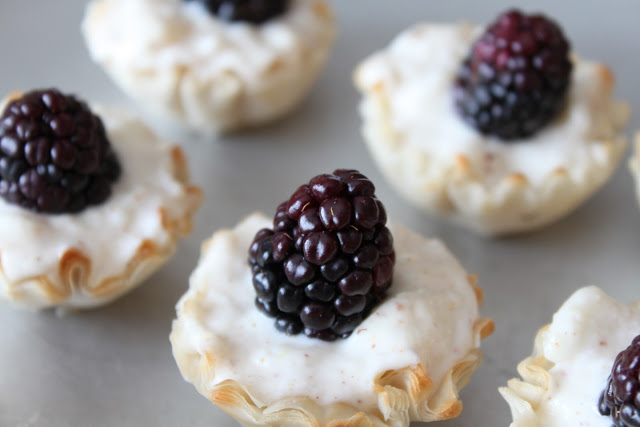 Goat Cheese, Blackberry and Pear Bites