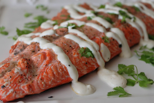 Grilled Salmon with Simple Lemon Aioli | A Bountiful Kitchen