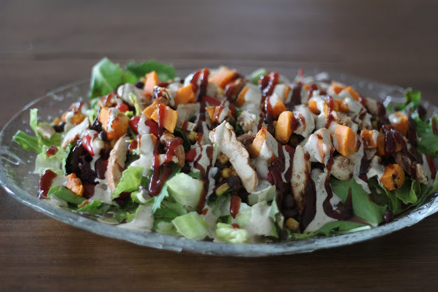 BBQ Chicken Salad with Creamy BBQ Cilantro Lime Dressing