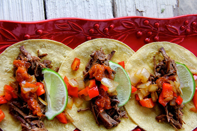 Brisket Tacos with Mango Barbecue Relish