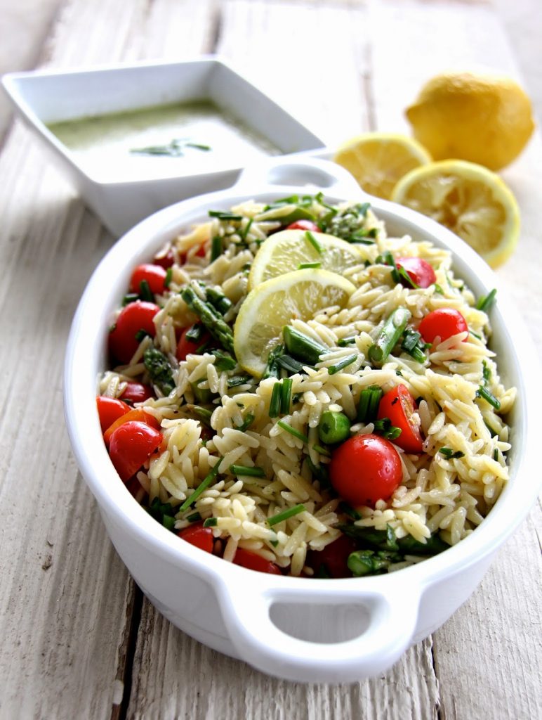 Orzo Salad with Fresh Lemon and Chive Dressing