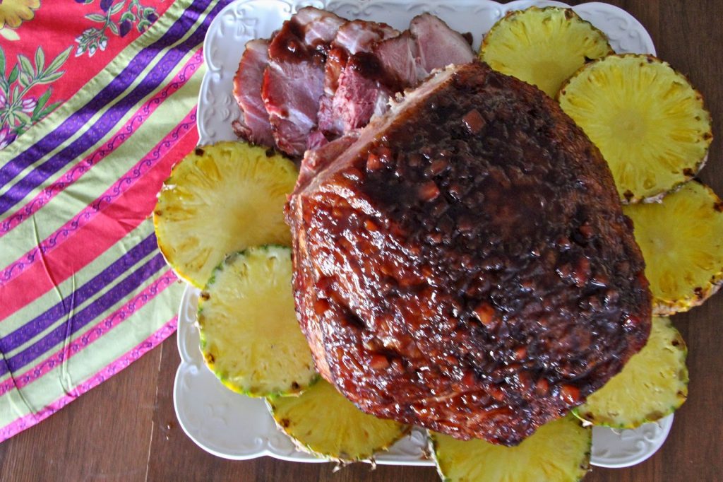 Snake River Farms Kurobuta Ham with Grilled Pineapple and Pomegranate