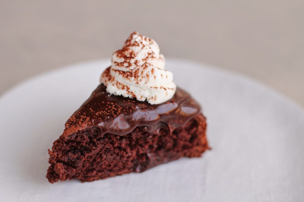 Chocolate Ganache Cake with Raspberries and Almond Cream