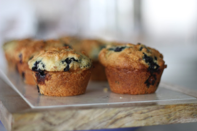 Fresh Blueberry and Greek Yogurt Muffins