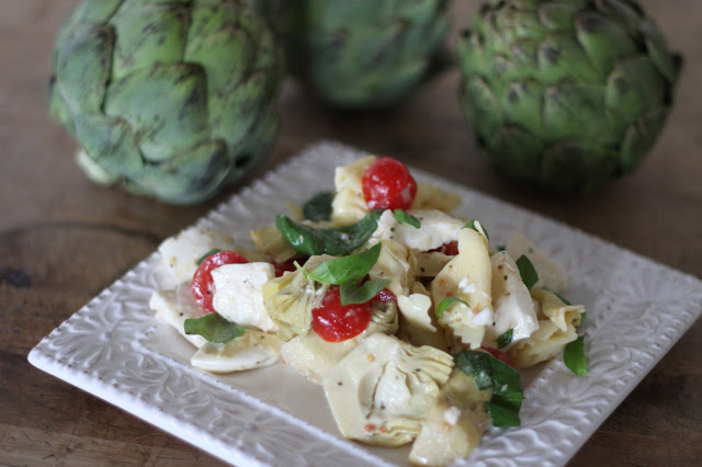 Caprese Pasta and Artichoke Salad