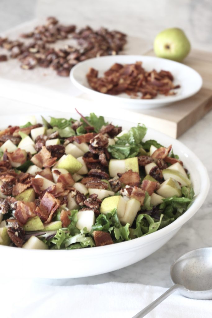 Pear and Pecan Salad with Sweet Red Wine Vinaigrette