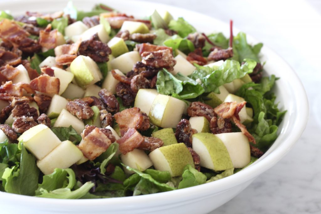 Pear and Pecan Salad with Sweet Red Wine Vinaigrette