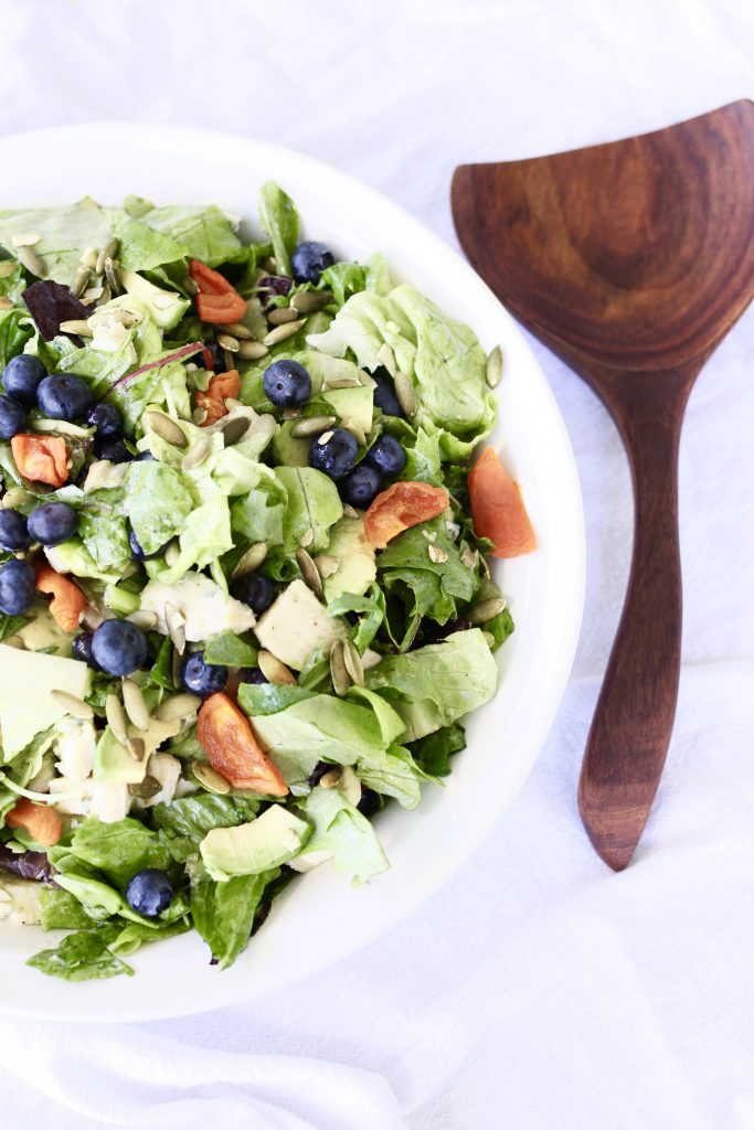 Blueberry, Avocado and Chicken Salad with Grapefruit Balsamic Dressing