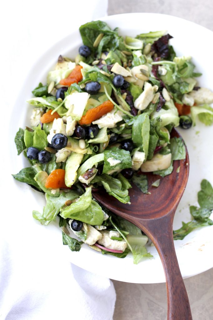 Blueberry, Avocado and Chicken Salad with Grapefruit Balsamic Dressing