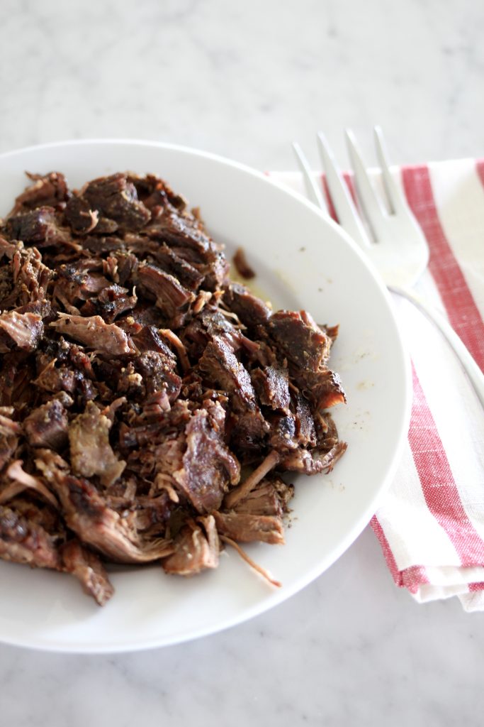 Slow Cooked Beef with Apple Cider BBQ Sauce & Pickled Purple Cabbage