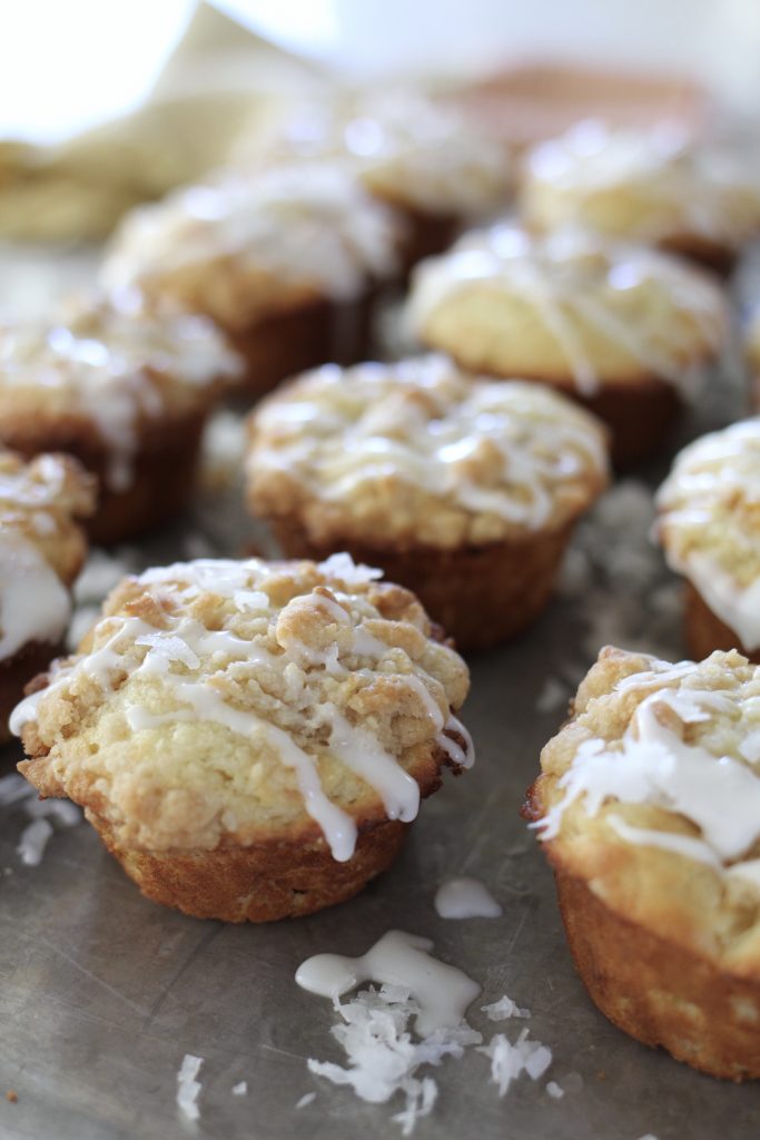 Peach and Coconut Muffins with Coconut Streusel