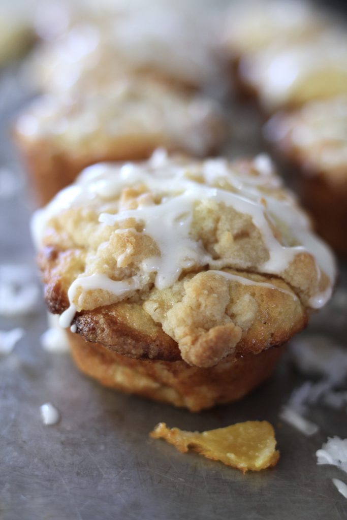 Peach and Coconut Muffins with Coconut Streusel