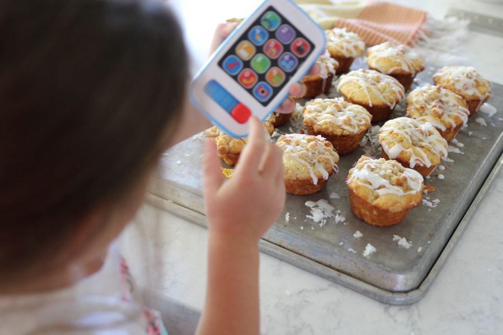 Peach and Coconut Muffins with Coconut Streusel