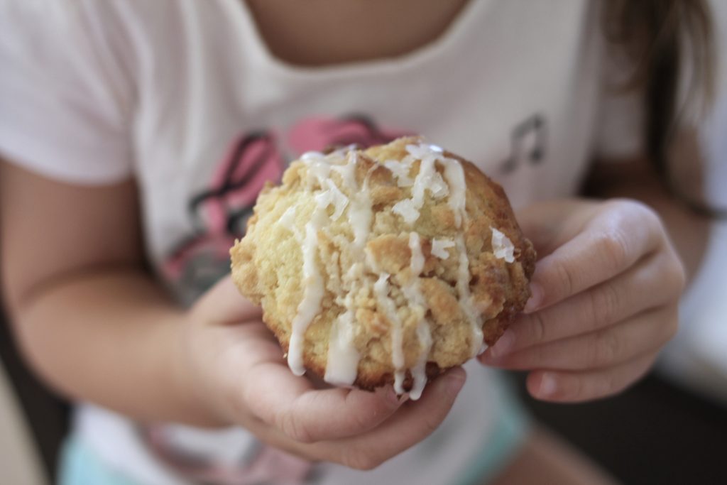 Peach and Coconut Muffins with Coconut Streusel