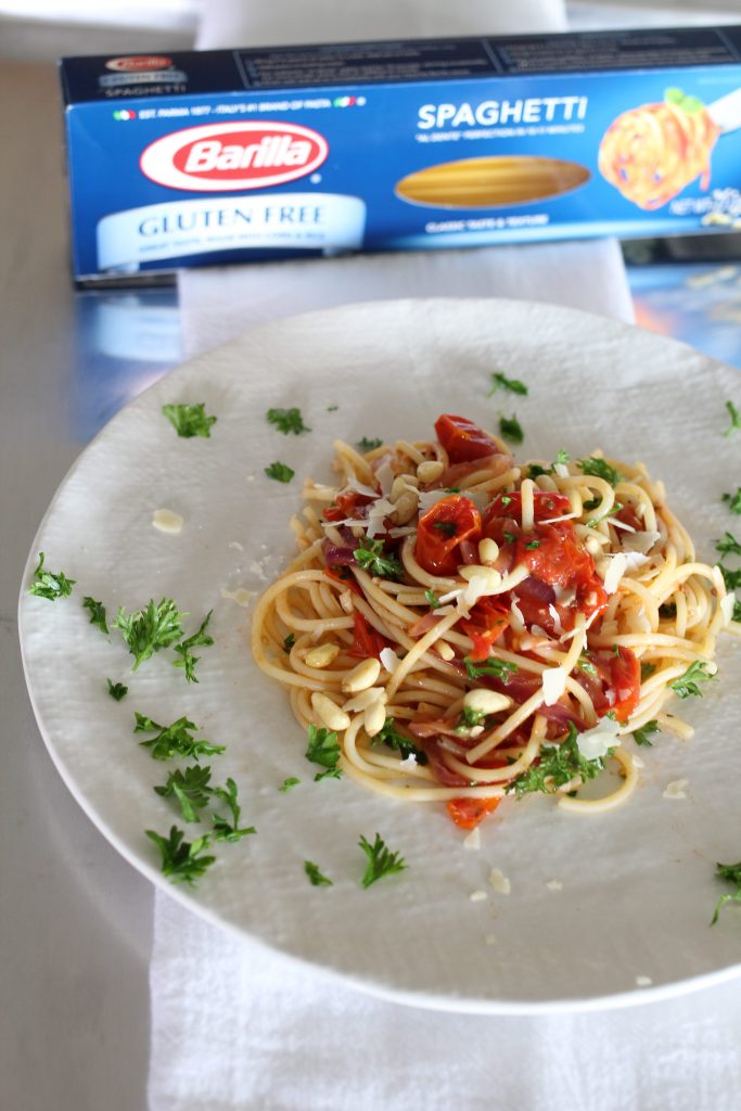 Barilla Gluten Free Spaghetti with Tomatoes and Pine Nuts