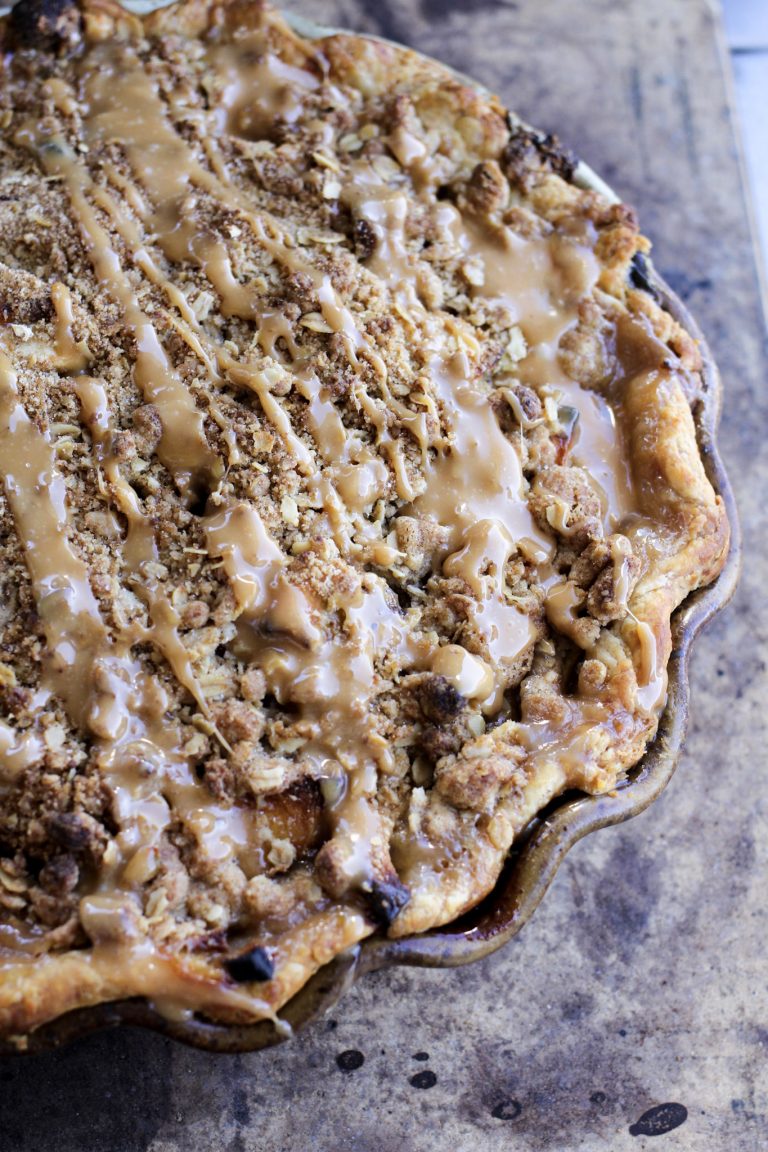 Salted Caramel Apple Pie With Streusel Topping | A Bountiful Kitchen