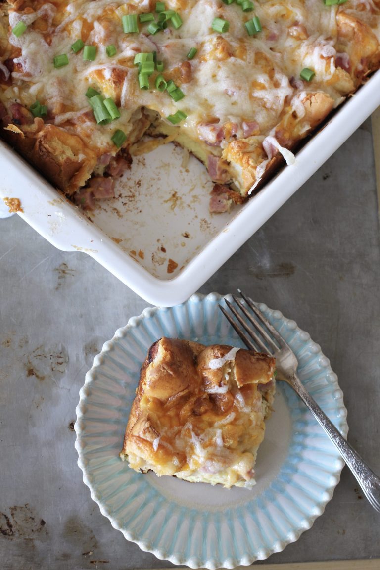 Ham and Melted Swiss Overnight Breakfast Casserole A Bountiful Kitchen