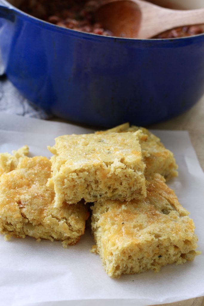 Green Chile and Cheese Cornbread | A Bountiful Kitchen