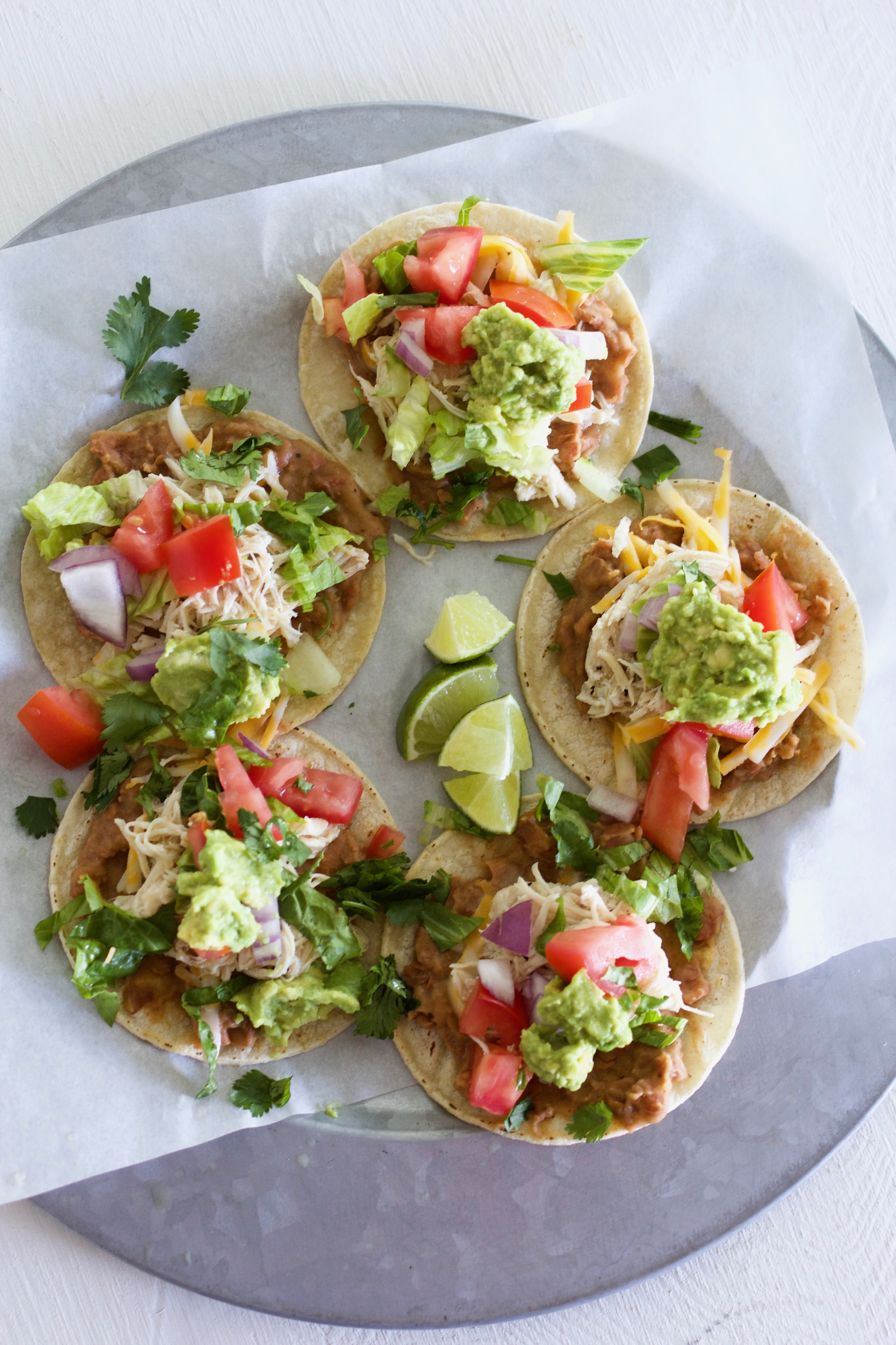 Family Style Chicken Tostadas