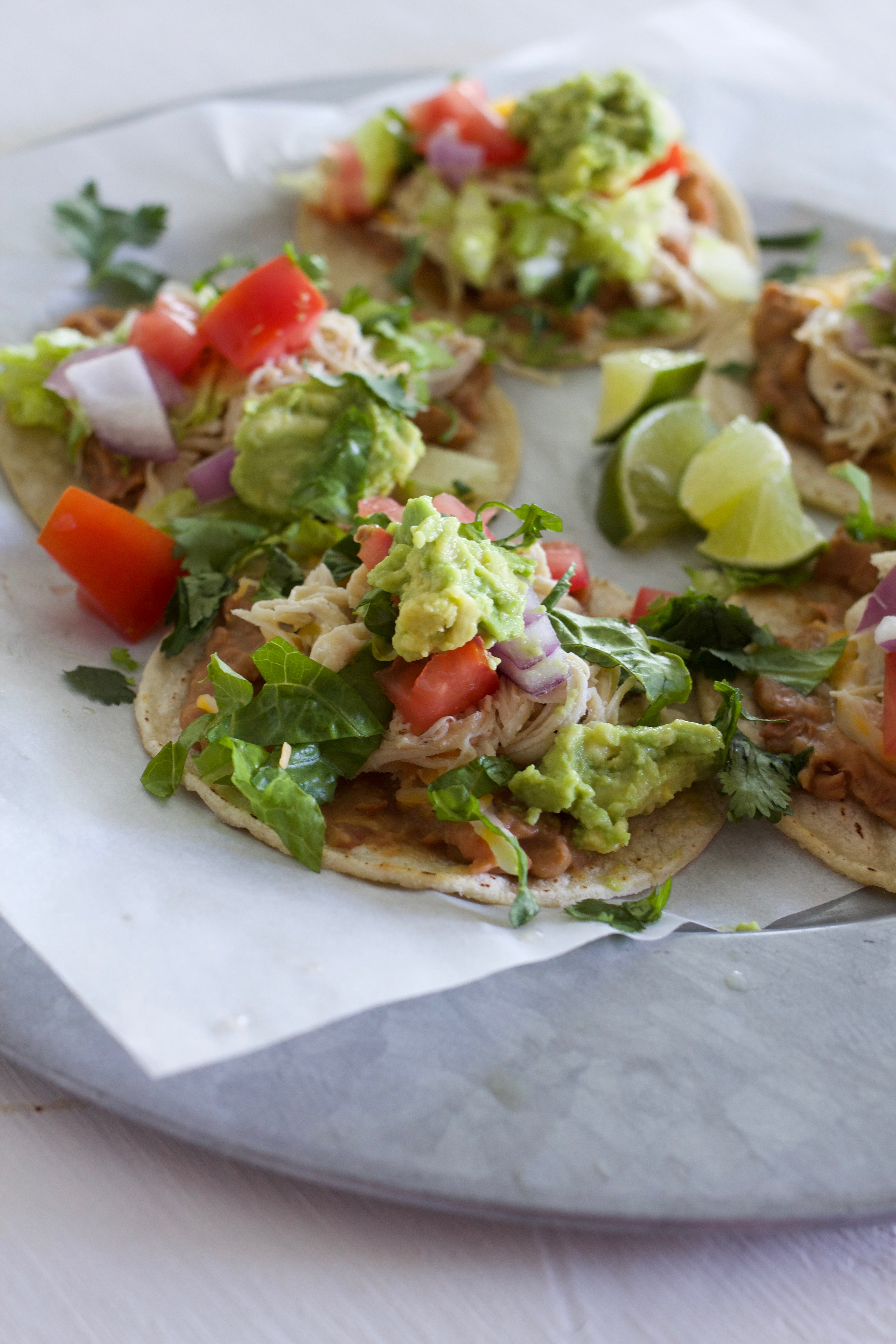 Family Style Chicken Tostadas