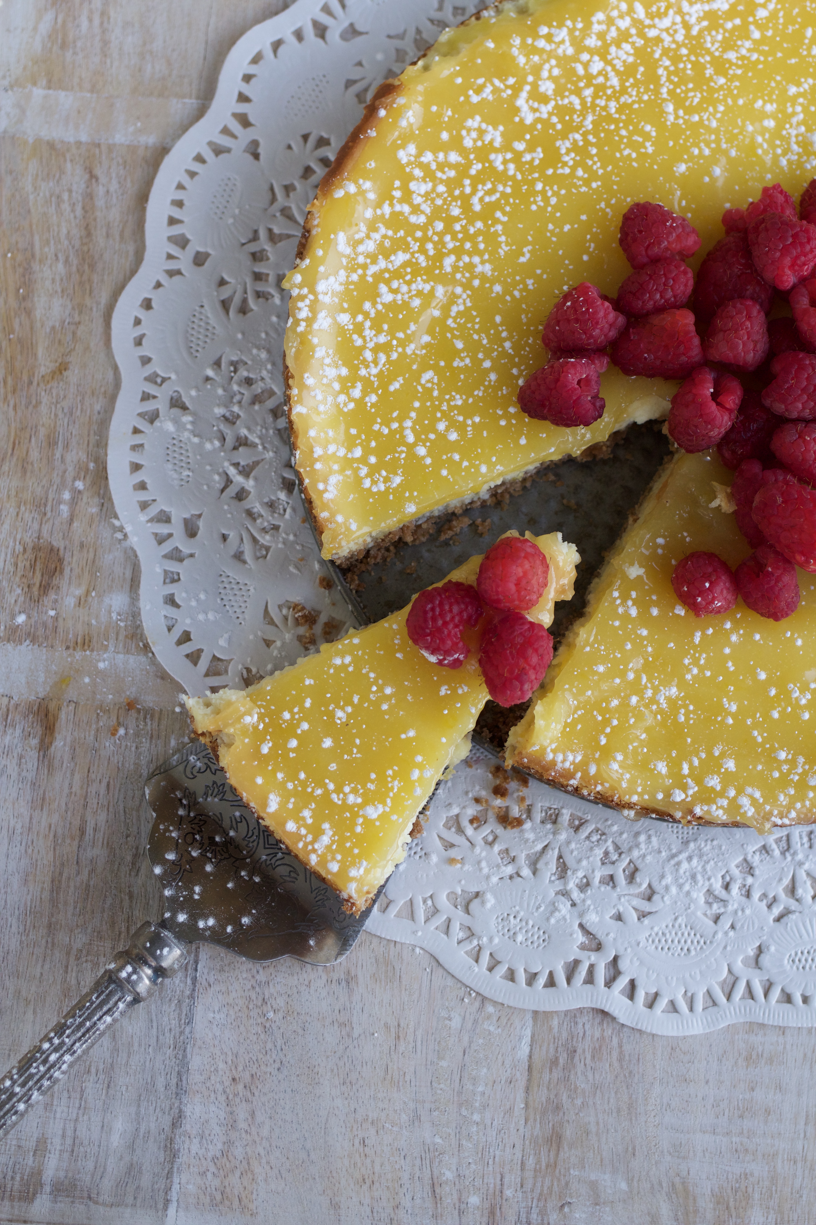 Lemon Cream Cheese Tart with Coconut Cookie Crust