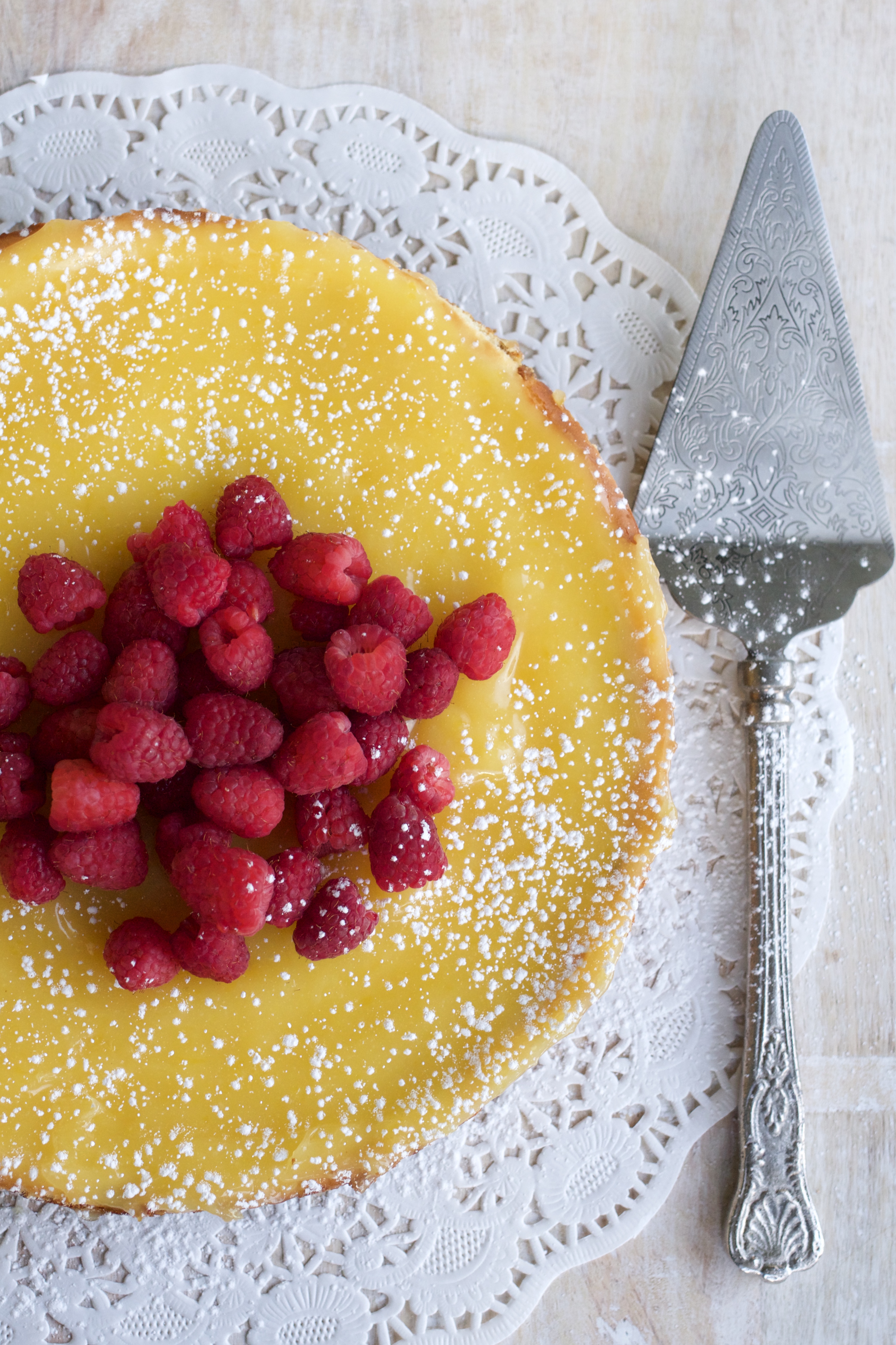 Lemon Cream Cheese Tart with Coconut Cookie Crust