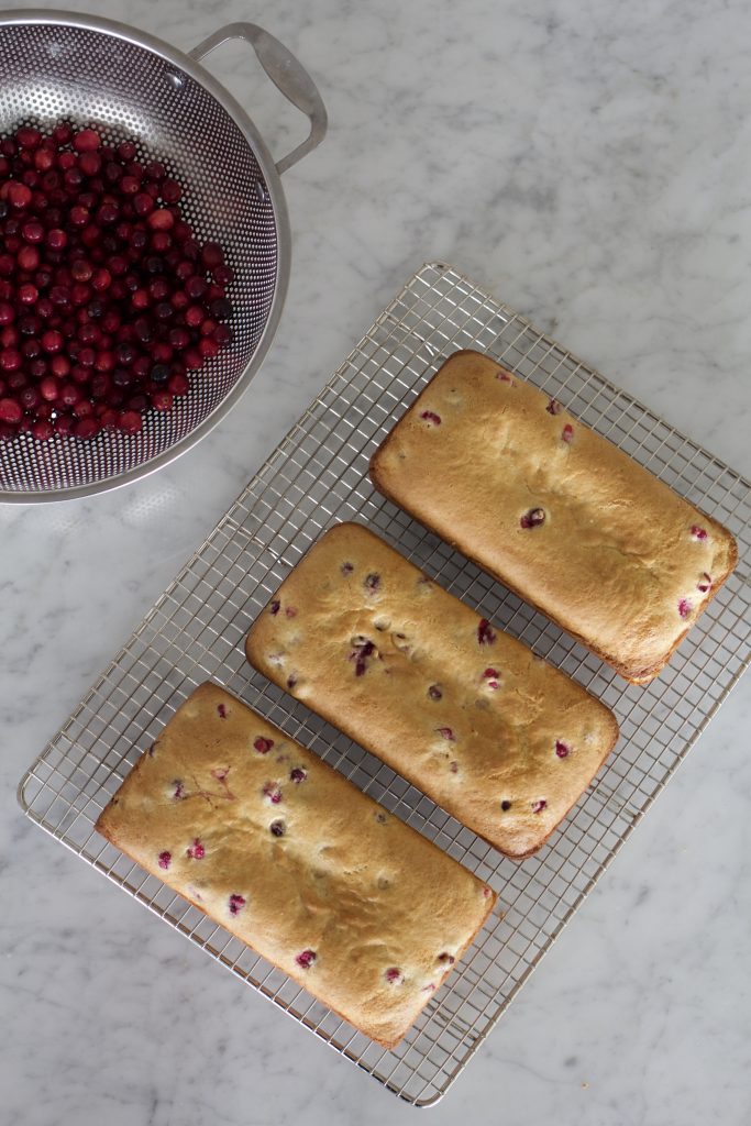 Cranberry Cake with Caramel Sauce