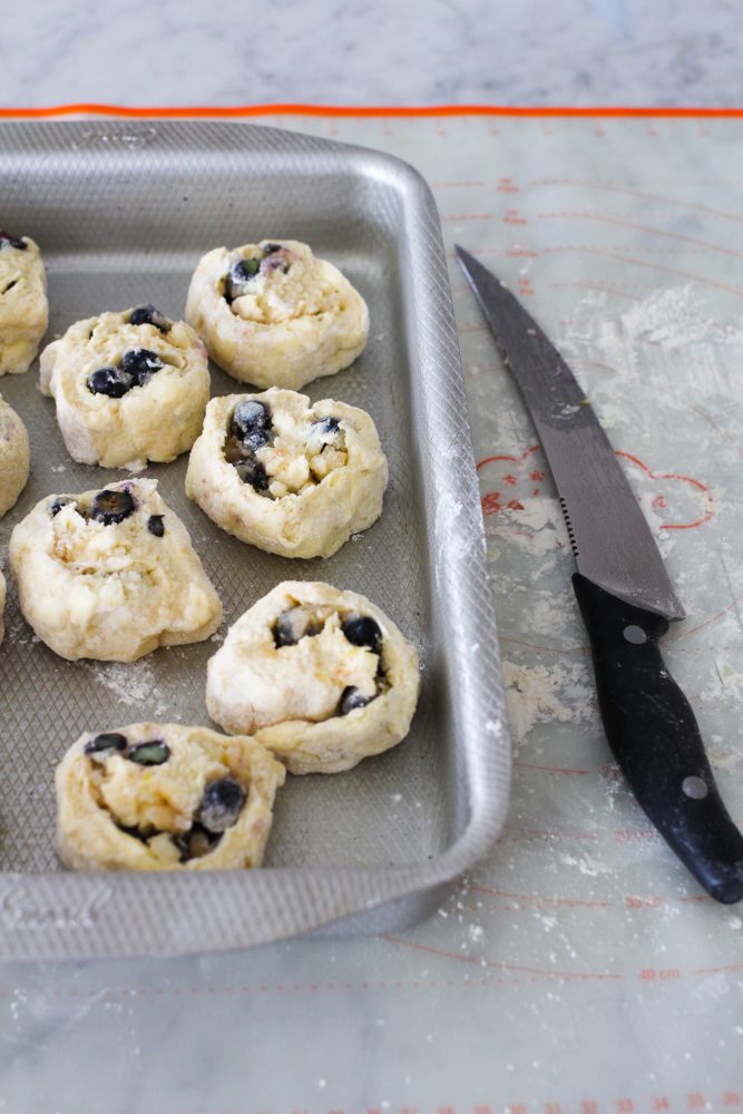 Blueberry and Lemon Cinnamon Roll Biscuits