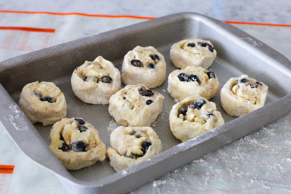 Blueberry and Lemon Cinnamon Roll Biscuits