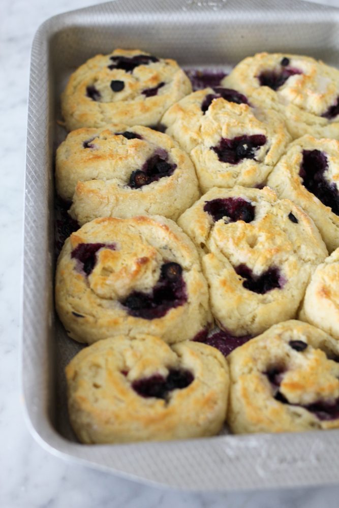 Blueberry and Lemon Cinnamon Roll Biscuits