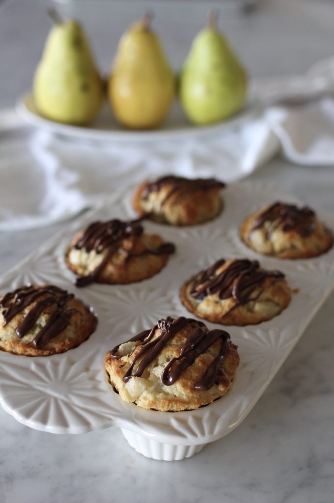 Chocolate Covered Pear Muffins