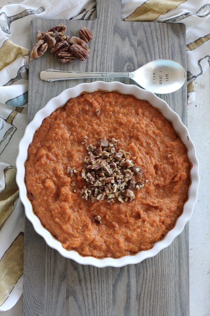 Instant Pot Mashed Sweet Potatoes with Candied Pecans