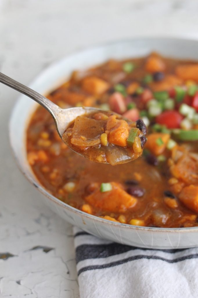 Instant Pot Sweet Potato Chili - Simply Happy Foodie