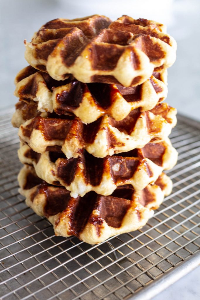 Salted Chocolate Dipped Liege Waffles - Spoon Fork Bacon