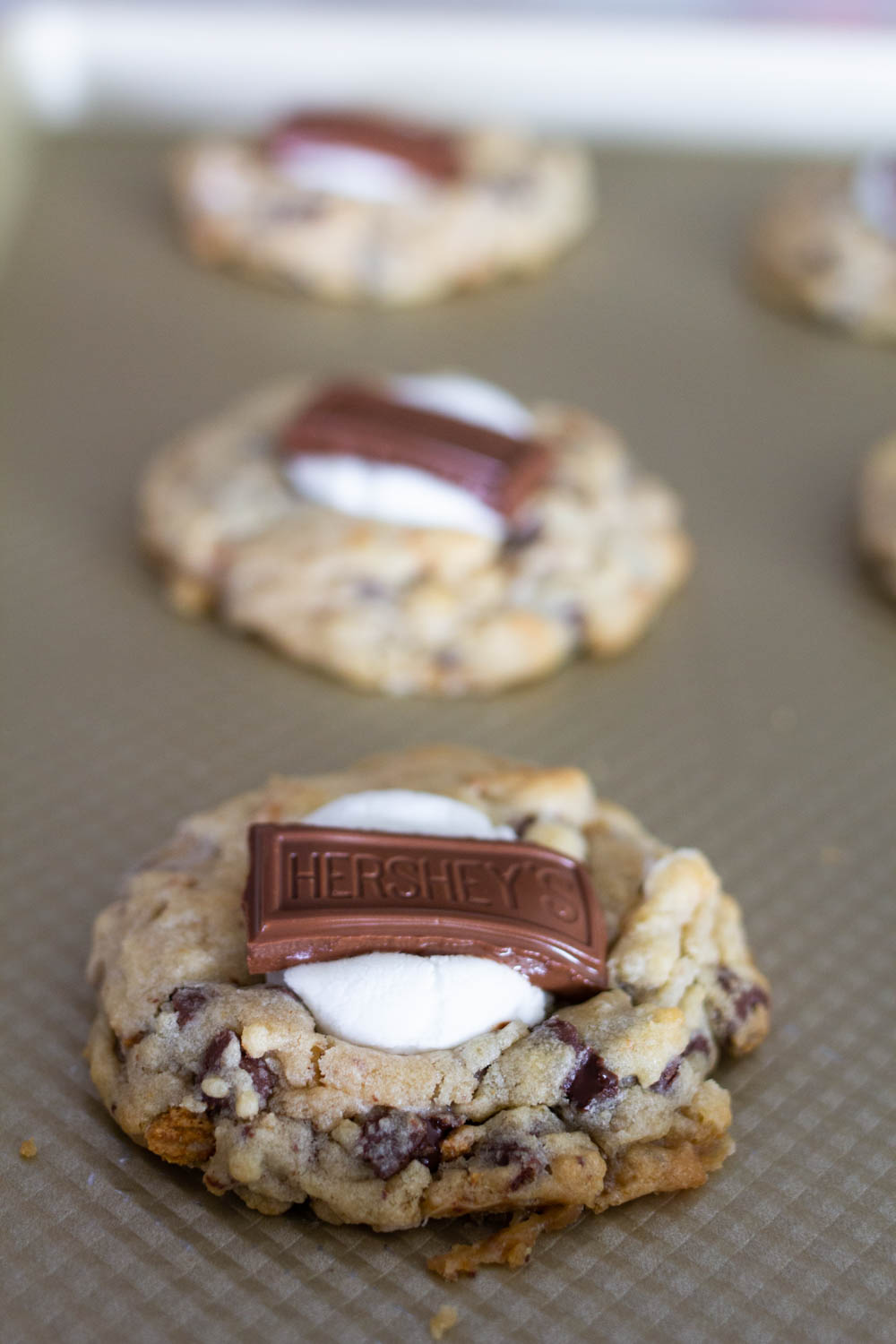 S'mores Cookies baked in oven