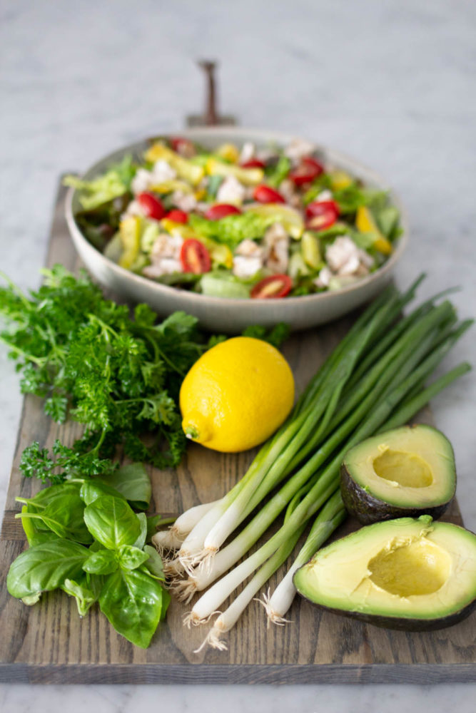 Ingredients for Green Goddess Salad Dressing