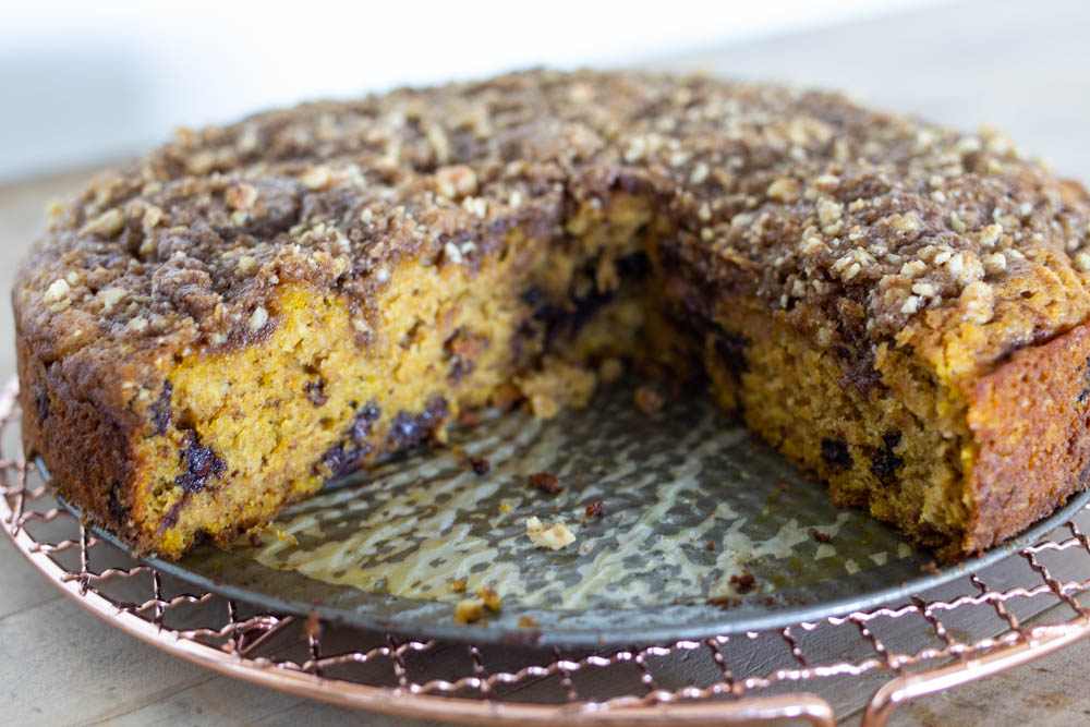 Coffeecake topped with streusel