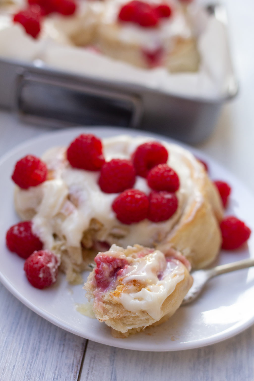 Raspberry Cream Cheese Cinnamon Rolls | A Bountiful Kitchen