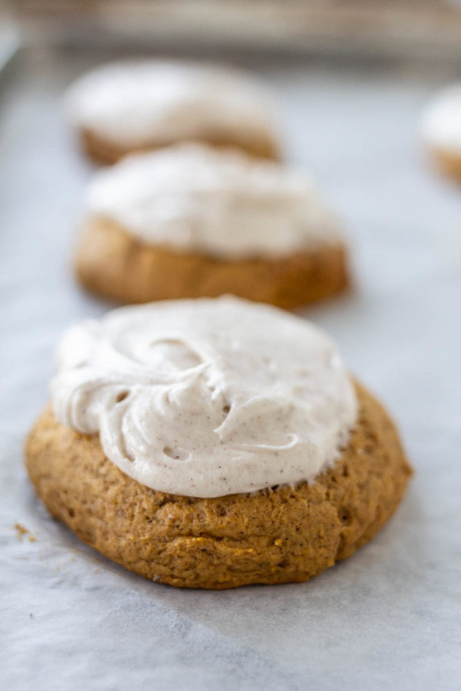 Pumpkin Spice Cookie with cream cheese frosting