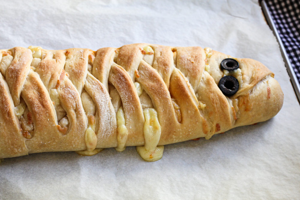 Mummy Stromboli melted cheese