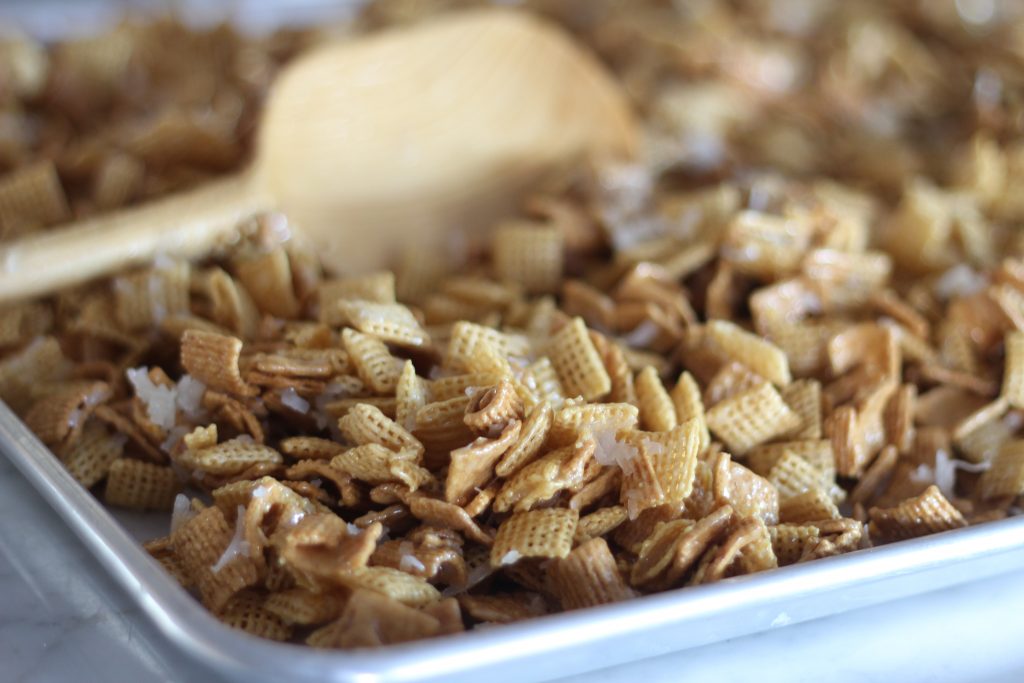 Chex Mix Treat with Coconut and Almonds