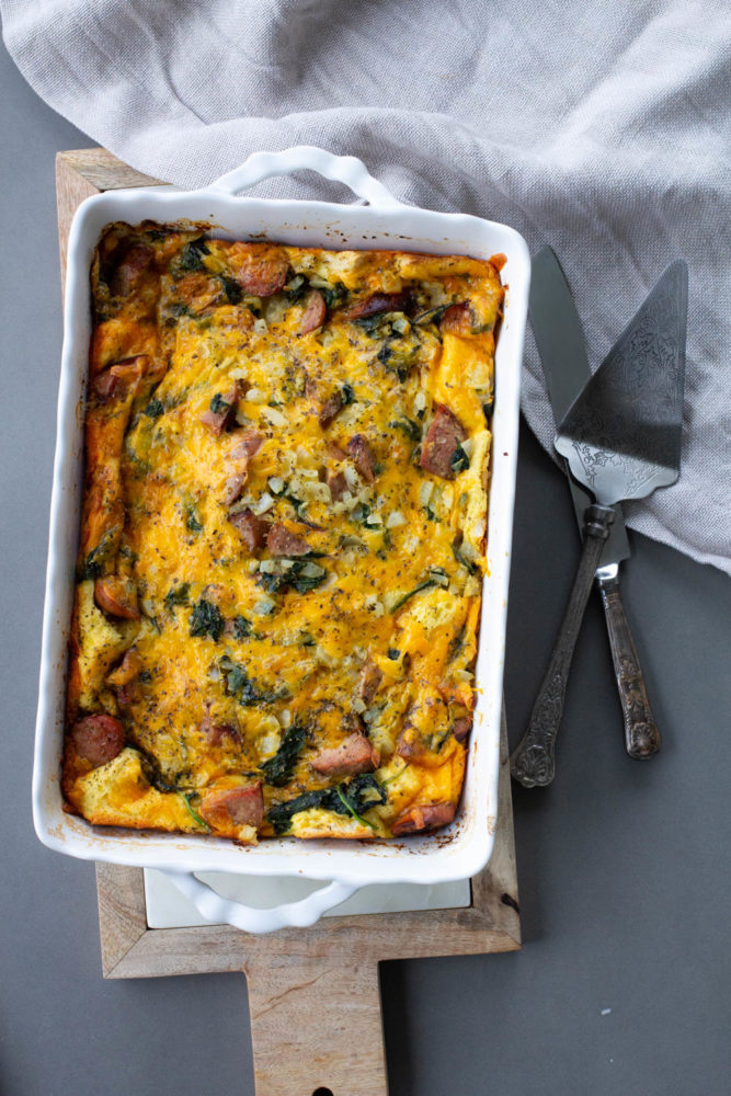 Chicken & Apple Sausage Overnight Breakfast Bake