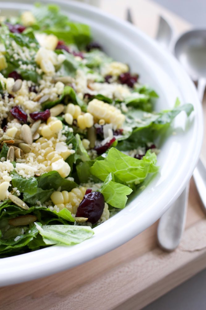 Couscous, Craisin and Pumpkin Seed Salad with Fresh Basil Dressing